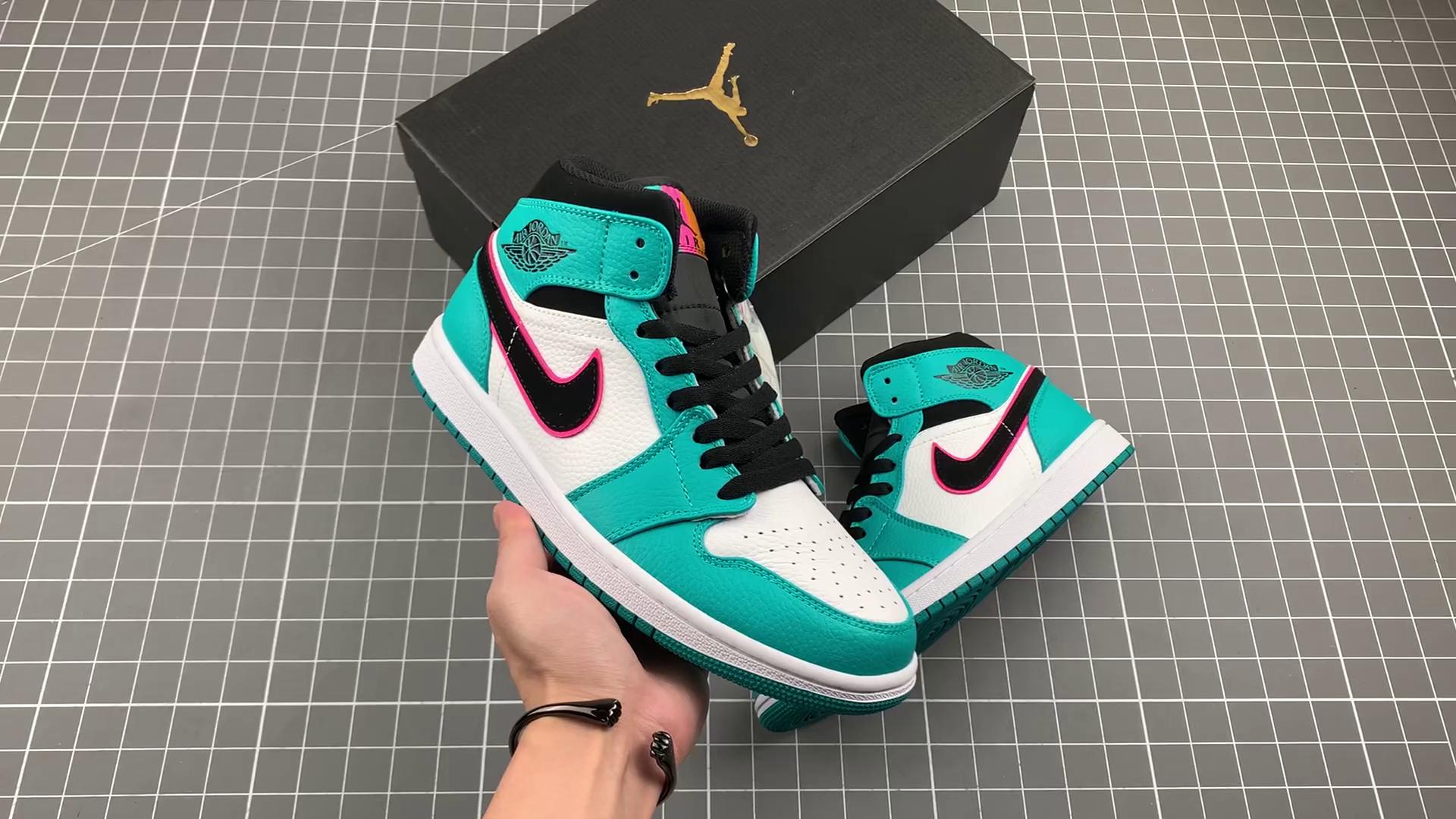 『纯原』aj1中帮 air jordan 1 mid &nbsp;浅绿 南海岸 货号:852542