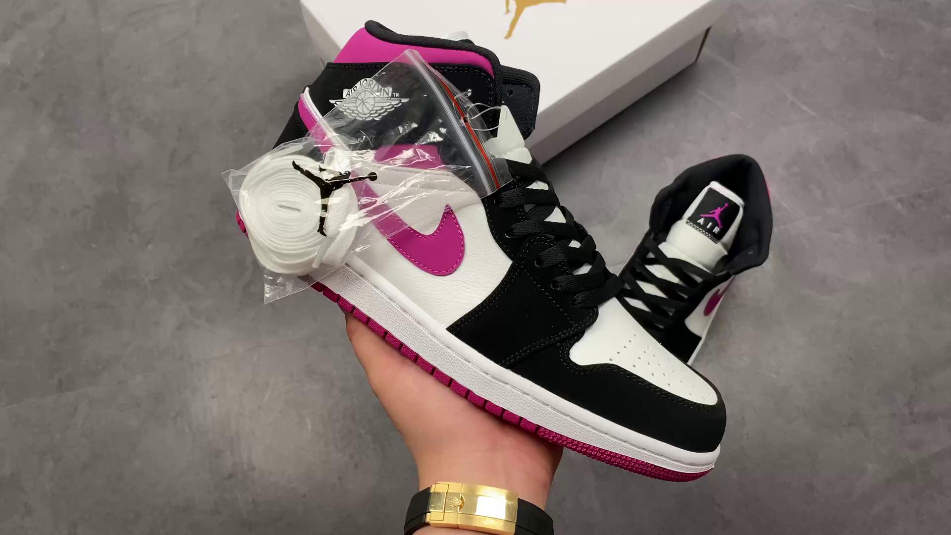 『纯原』aj1中帮 air jordan 1 mid 黑紫葡萄 bq6472 005