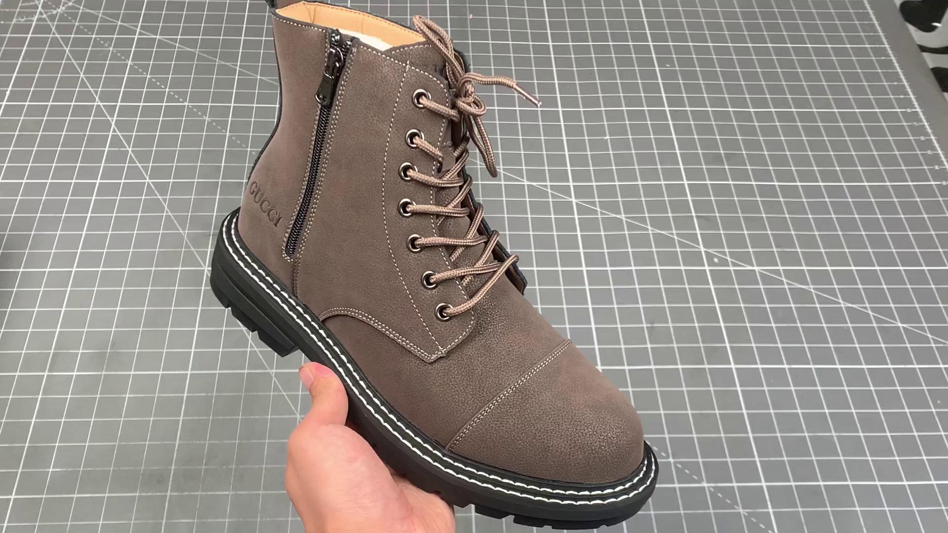 『纯原』gucci 古驰 情侣款休闲侧拉链马丁靴