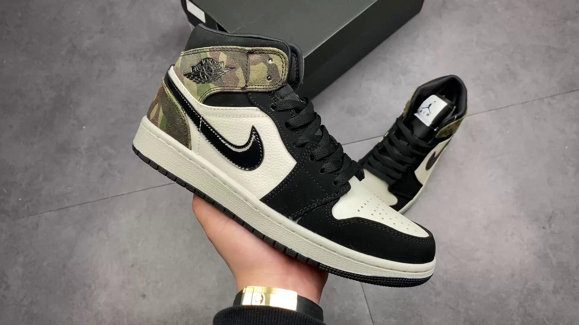 『纯原』aj1中帮 air jordan 1 mid 军绿迷彩 cw5490-001