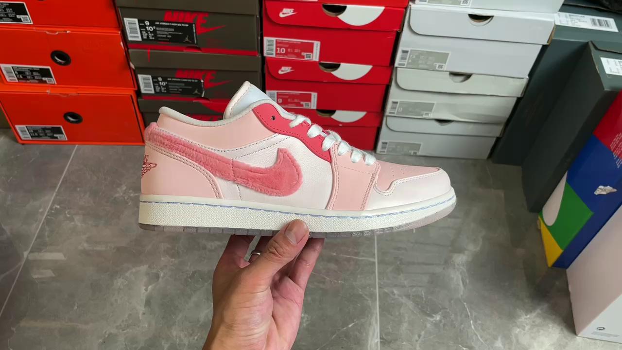 『纯原』air jordan 1 low 绒粉勾