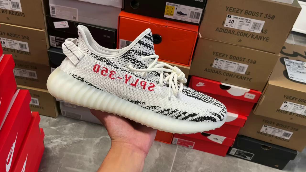 『纯原』 yezzy 350 v2 冰蓝斑马 可燃冰 椰子350 b37571