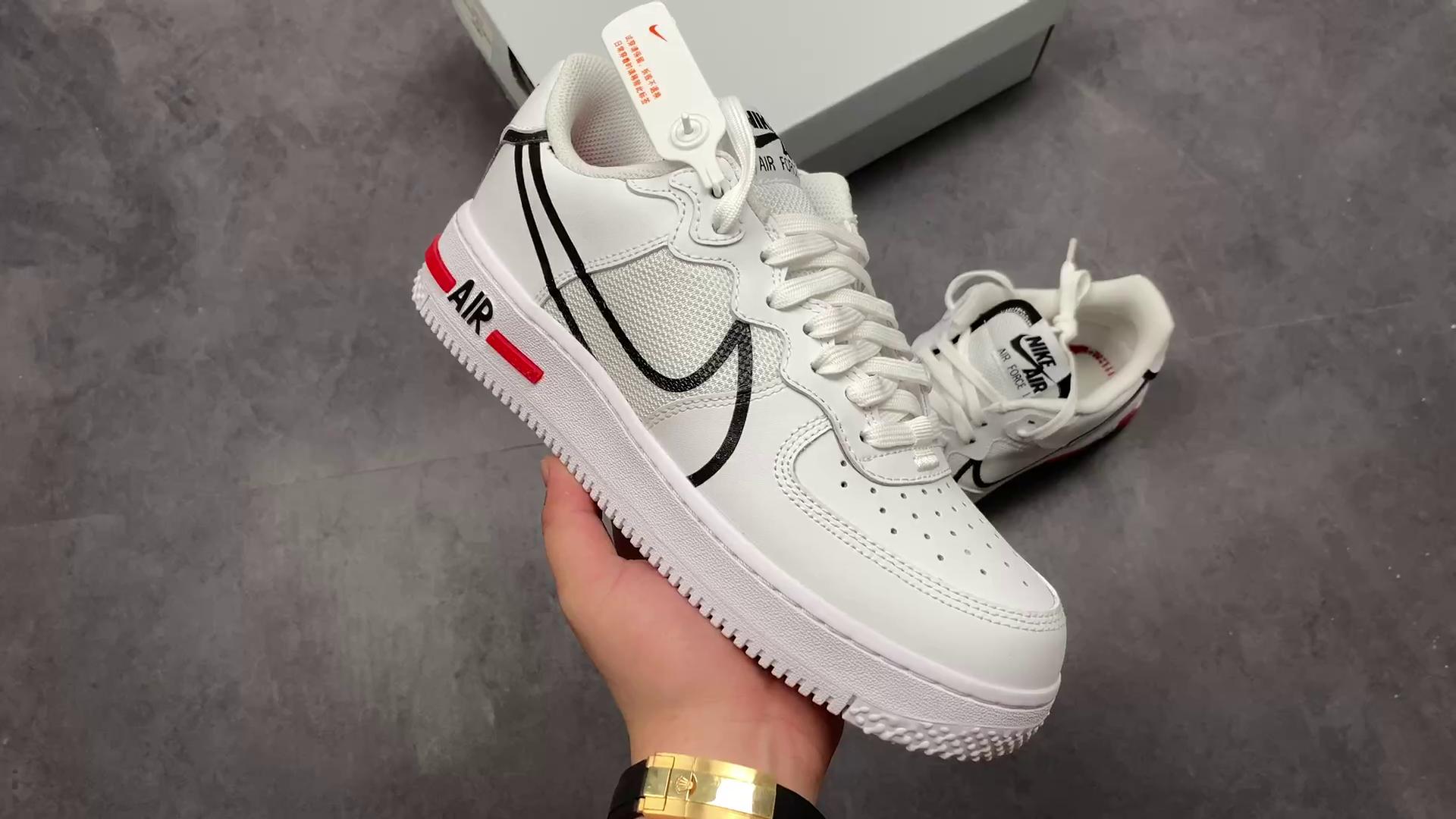 『純原』air force 1 react white d/ms/x白紅經典色 貨號:cd4366-100