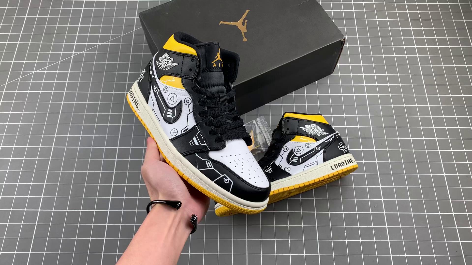 『纯原』air jordan 1 mid 黑黄电玩