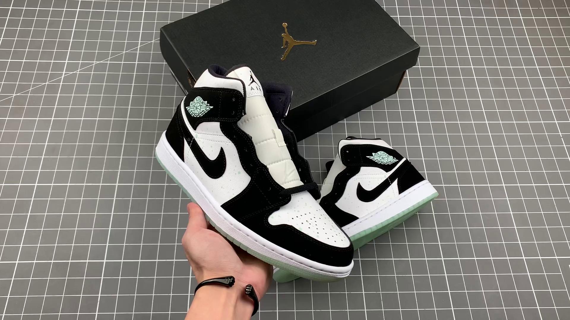 『纯原』air jordan 1 mid 夜光熊猫 bq6931-103