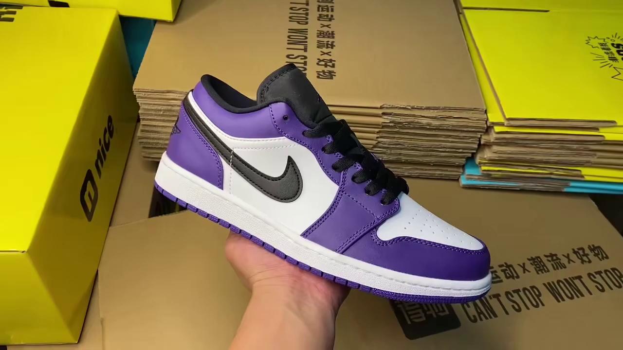『纯原』aj1低帮 air jordan 1 白紫脚趾 553558 500